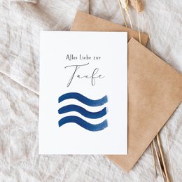 Foldekort "Blue Waves" | dåb
