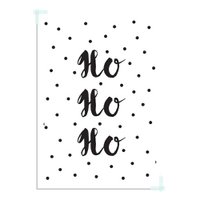 Ho ho ho - Christmas Poster - Text poster - Black and White poster