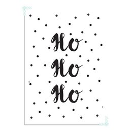 Ho ho ho - Christmas Poster - Text poster - Black and White poster