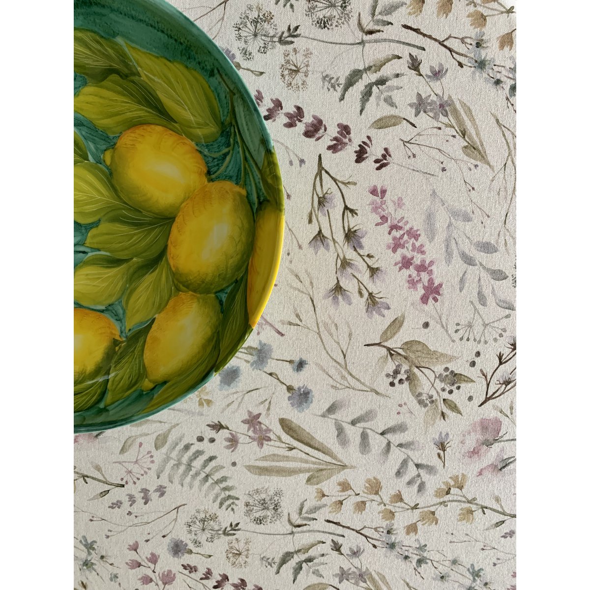 Mantel Redondo, Mezcla Lino-Algodón, Estampado | aitana