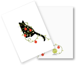Julekort katte (foldekort med kuvert) "Julekilling"