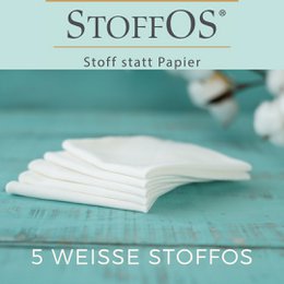Mouchoirs en tissu, blanc, motif d'emballage StoffOS PUR ou BRANCHE DE COTON