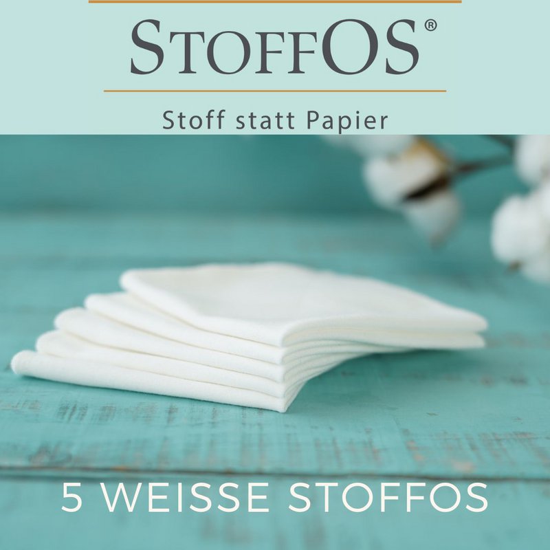Mouchoirs en tissu, blanc, motif d'emballage StoffOS PUR ou BRANCHE DE COTON