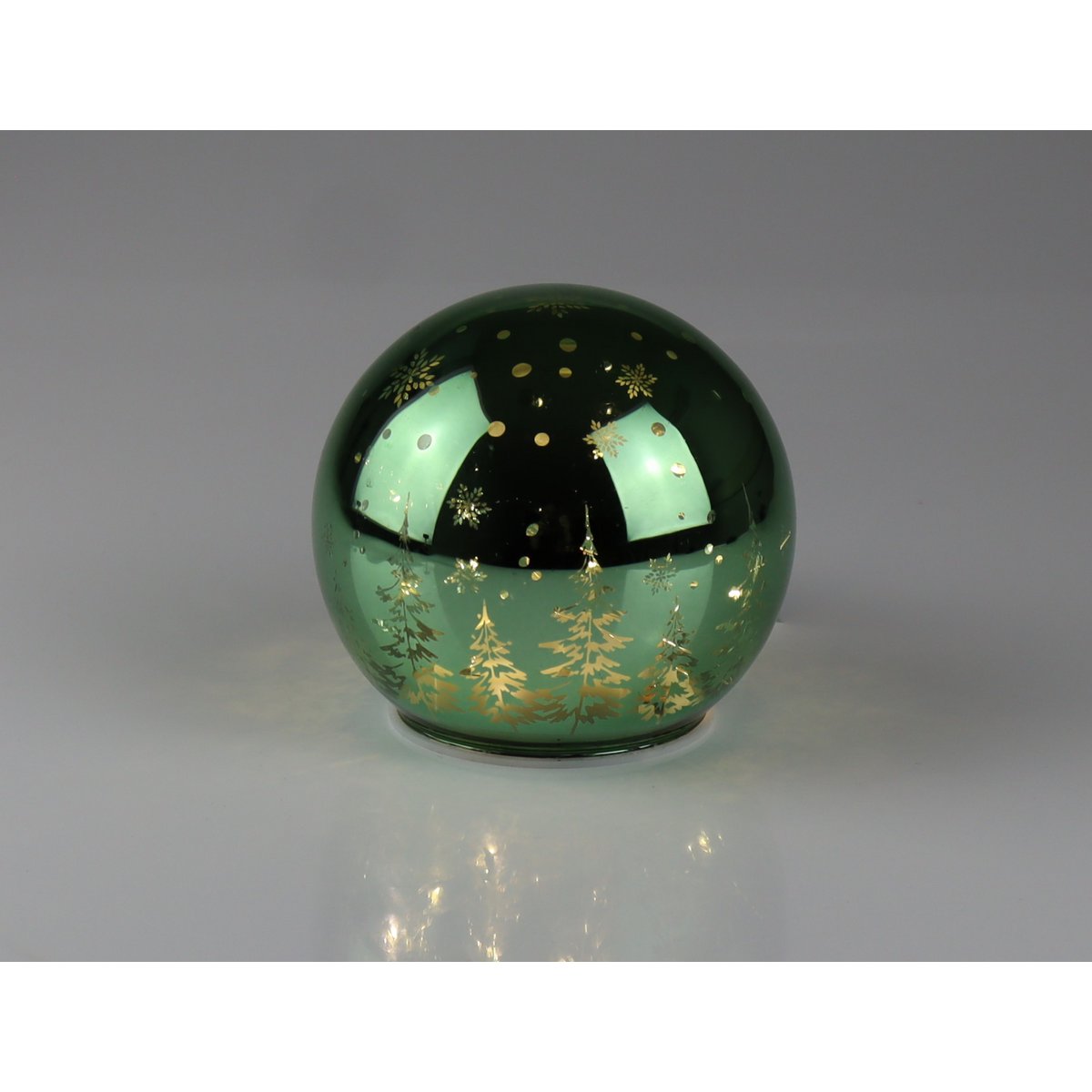 LED Kugel grün Wald Glas 10*9cm VE:6