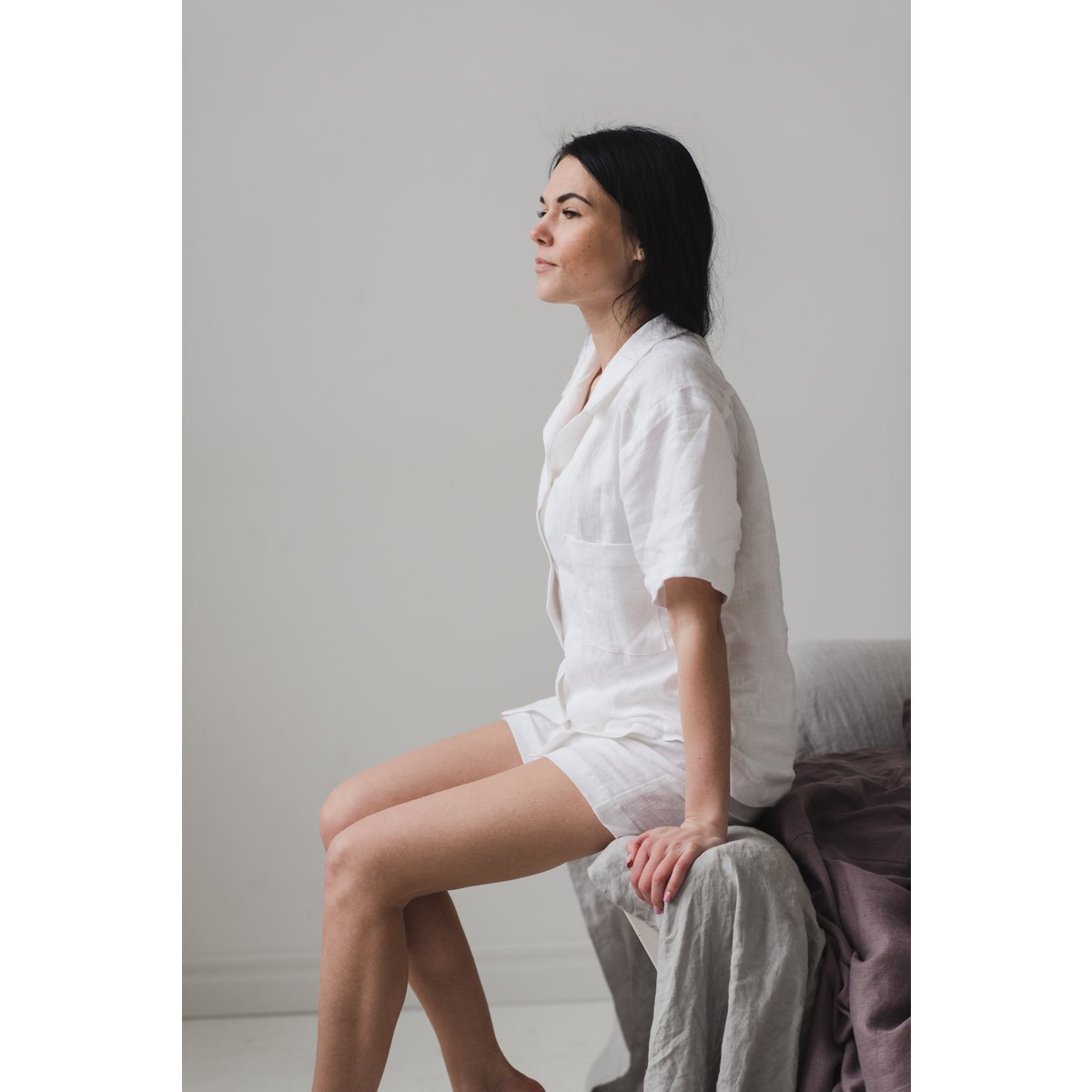 Pyjama-Set aus Naturleinen