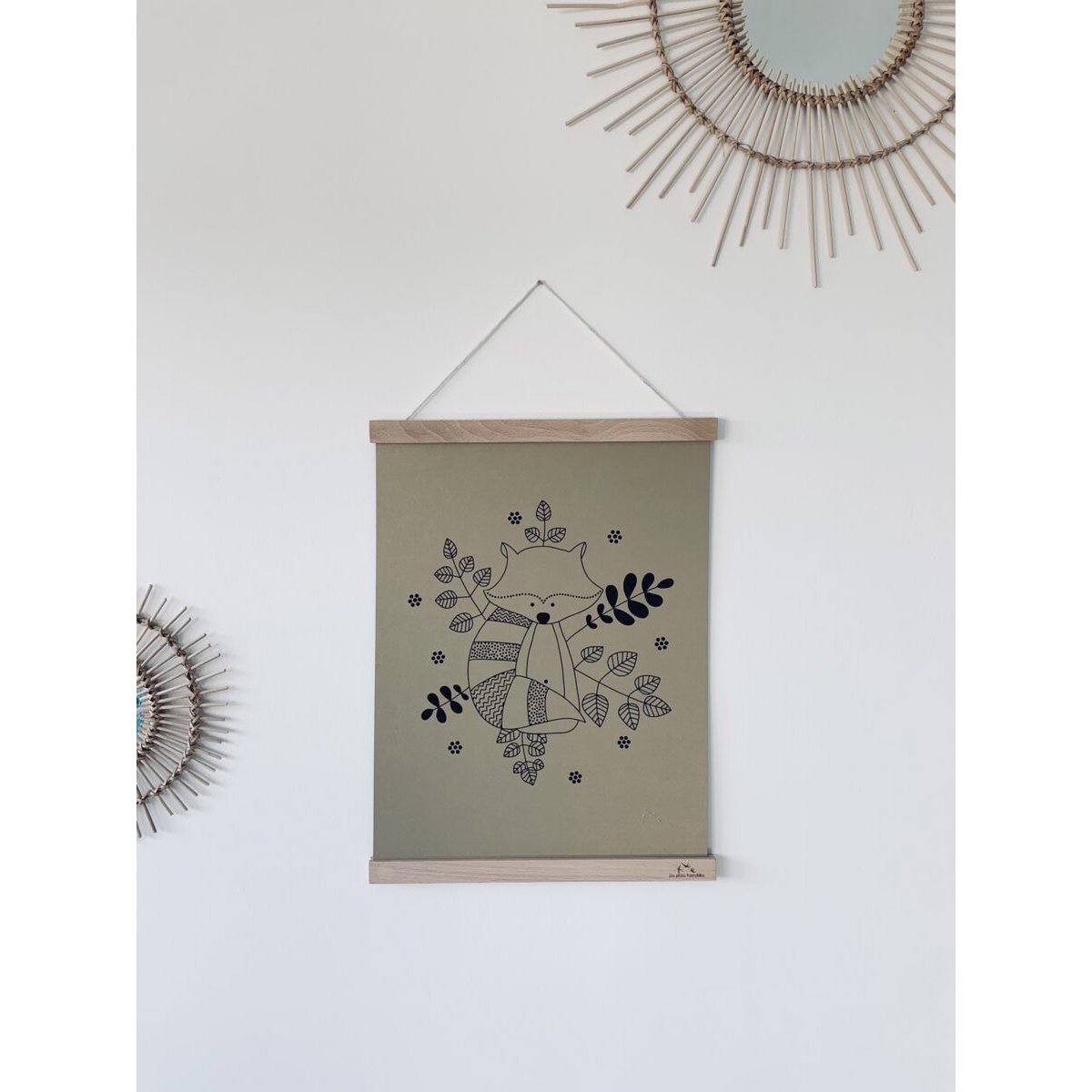 Gold paper poster - The raccoon