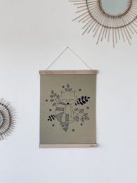 Gold paper poster - The raccoon
