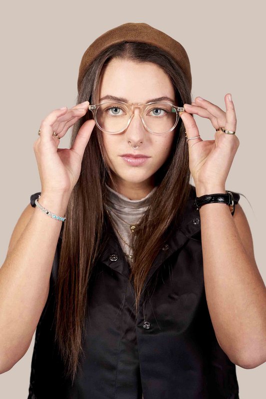 Henry model blue light blocking glasses, acetate frame, invisible color
