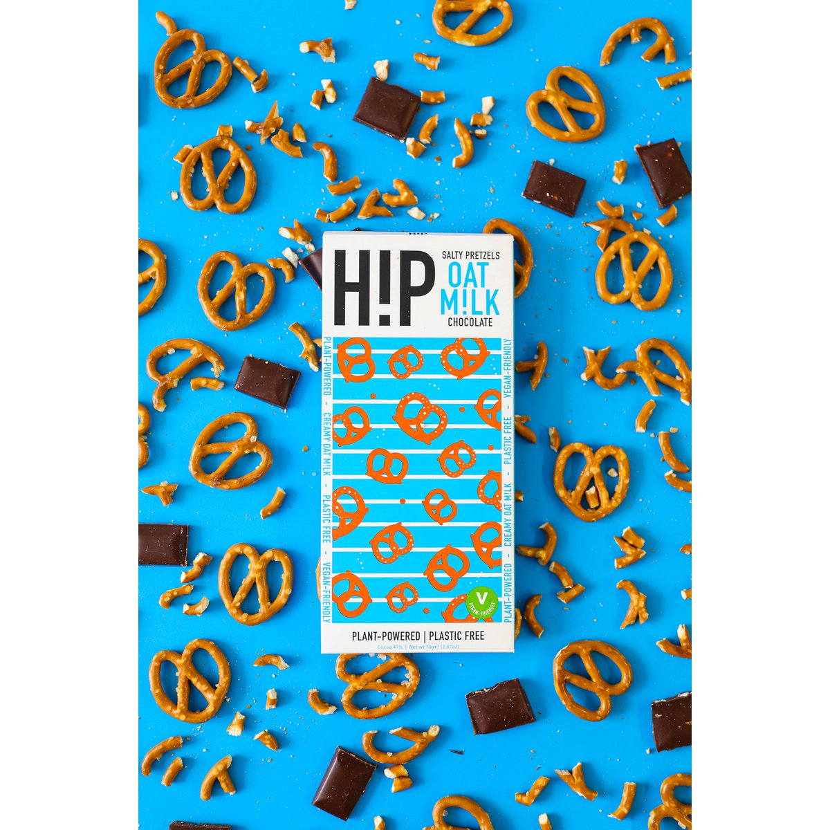 Barretta vegana di cioccolato al latte e avena H!P Pretzel salati