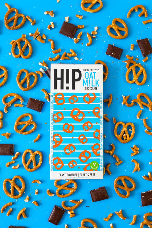 Barretta vegana di cioccolato al latte e avena H!P Pretzel salati