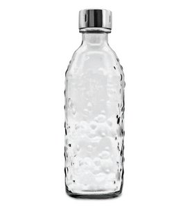 Glass bottle for water bubbler (SodaStream*,Aarke*,etc.) 0.7 l with TWIN SECURE, transparent