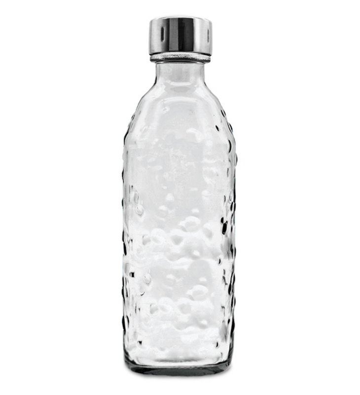Bottiglia in vetro per gorgogliatore d'acqua (SodaStream*, Aarke*, ecc.) 0,7 l con TWIN SECURE, trasparente
