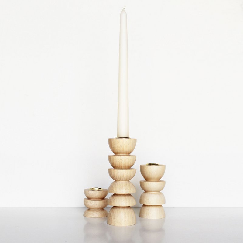 Totem-Kerzenhalter aus Holz - Tall Nº 4