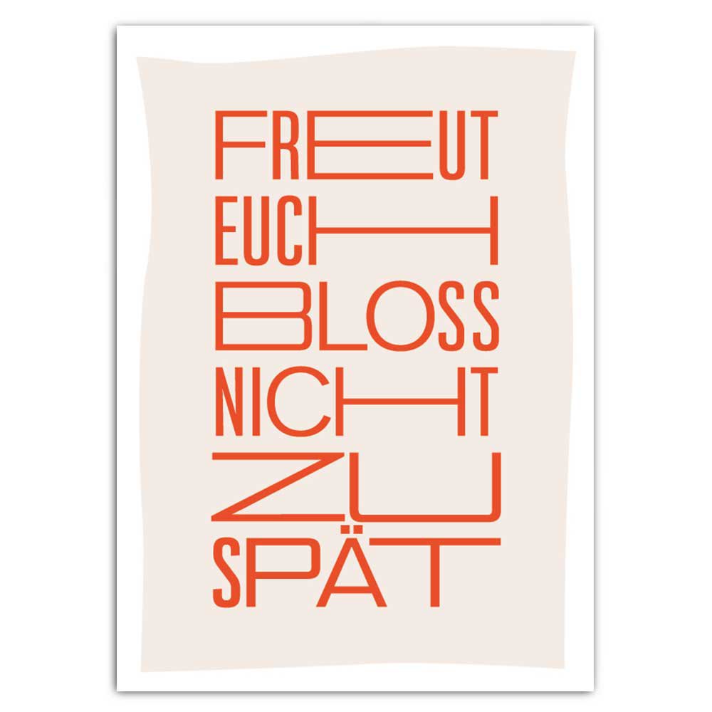 Don't be happy too late - postcard with neon print