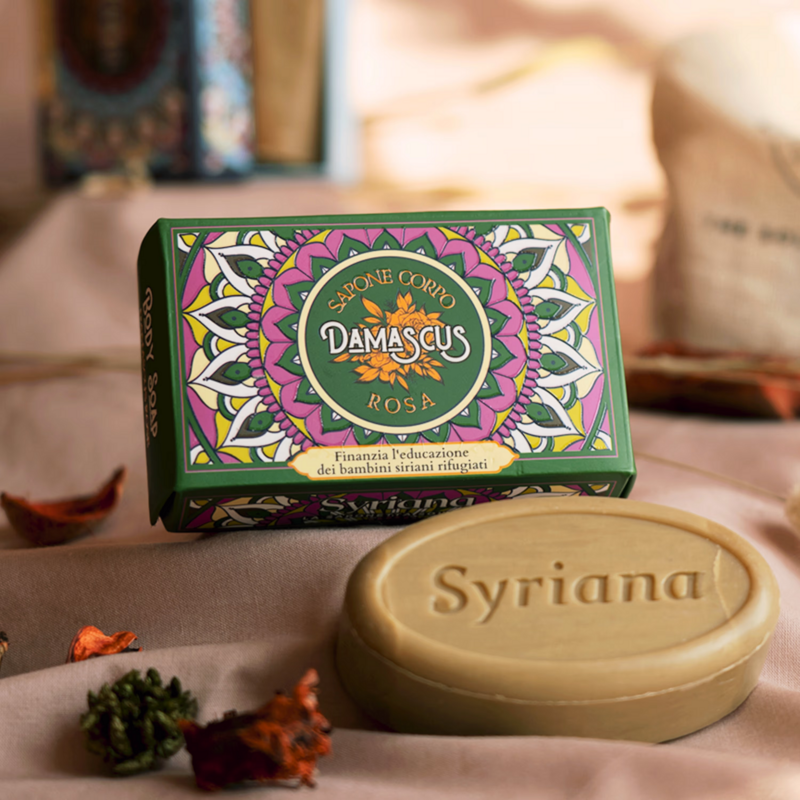 Sapone di Aleppo profumato con Rosa Damascena, Muschio Nero, Oud-Ambra