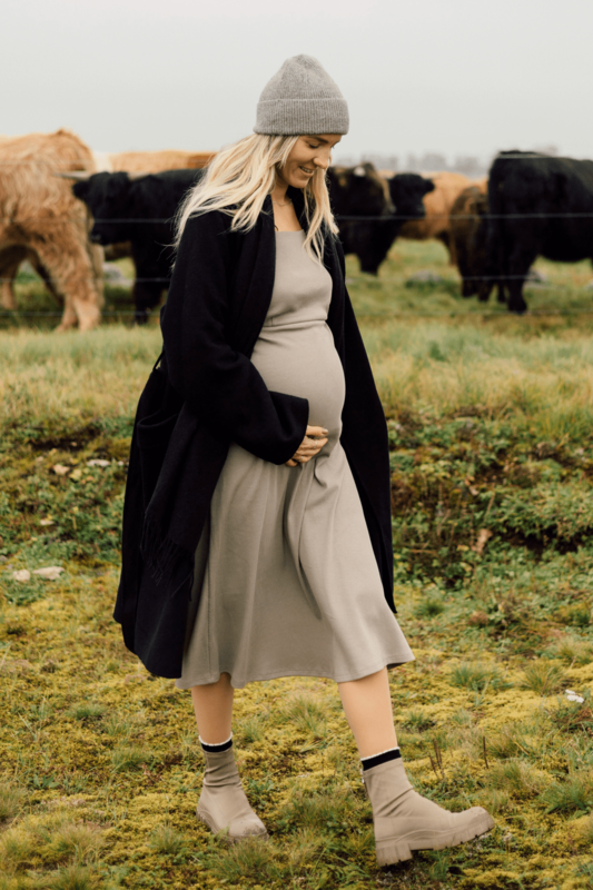 TISU maternity & nursing dress, Pale Taupe