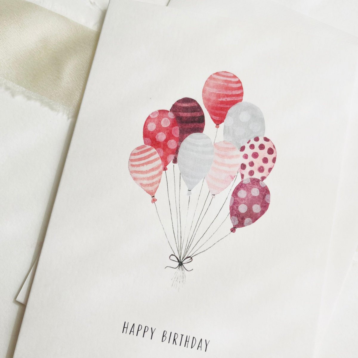 Wenskaart · Rode ballonnen