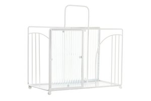 METALL-GLAS-ZEITSCHRIFTENSTÄNDER 36X16X34 WEISS LD191277