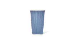 Beker porselein LAP 450ml met silic. grip ribbel Blue
