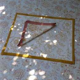 Nappe 'Fleur' ​​Rose/Ocre, Petite
