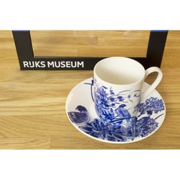 Service à expresso, oiseaux de Delft, Rijksmuseum