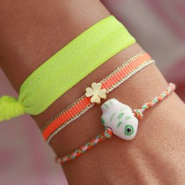 Bracelet tissé orange