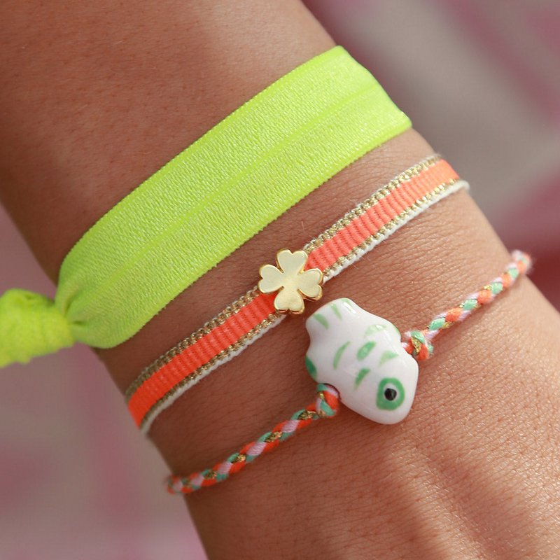 Bracelet tissé orange