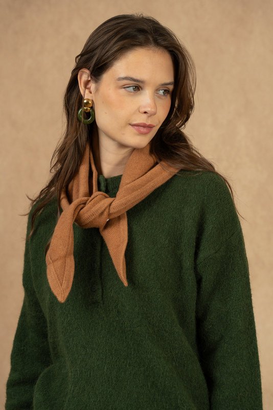 Foulard triangle uni 100% laine mérinos