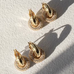 Boucles d'oreilles Punk cercle pendentif brillant strass en acier inoxydable, boucles d'oreilles pendantes ovales rondes antirouille, bijoux Huggie de fête en Zircon, nouveau