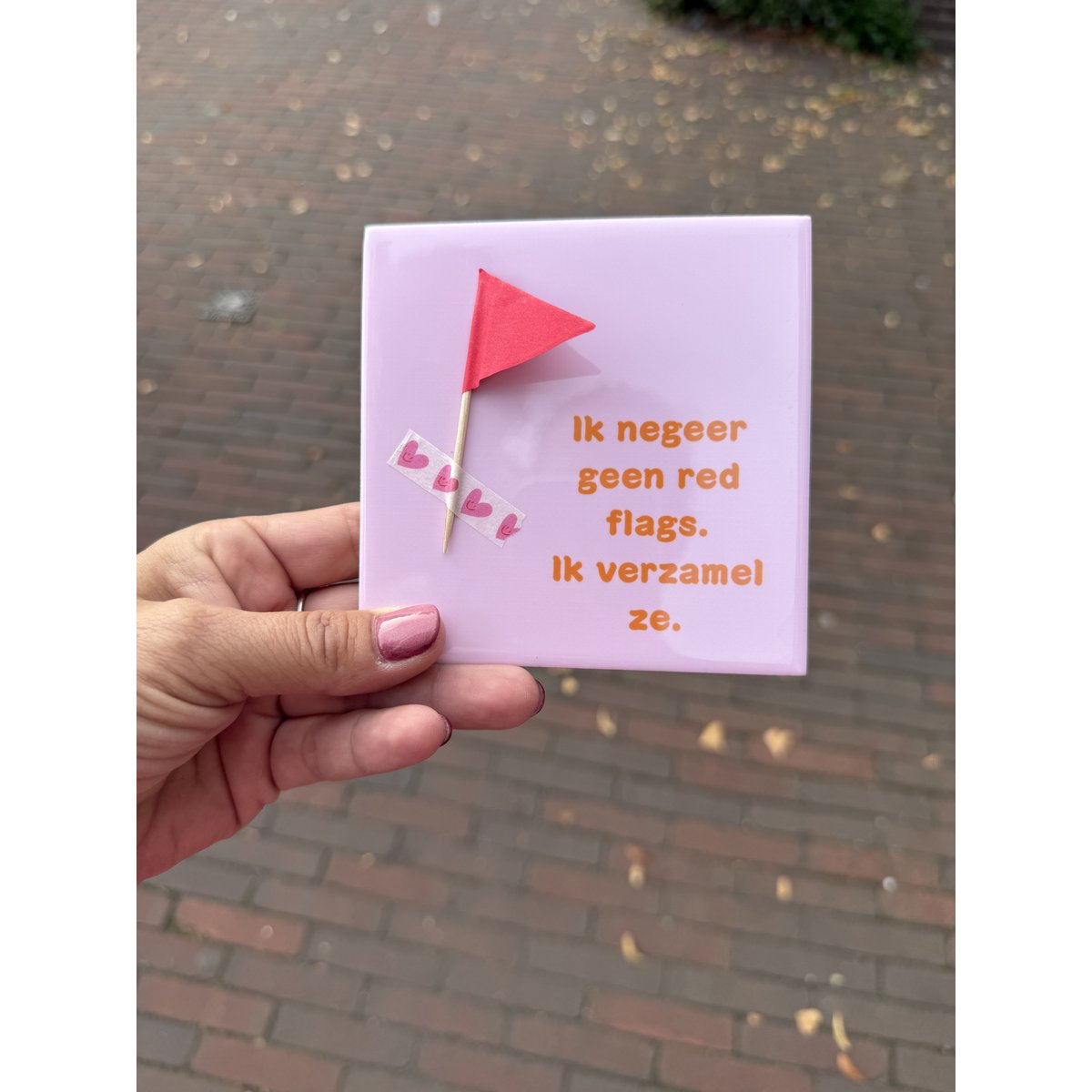 Tuile Drapeaux Rouges – « Je les collectionne » 🚩