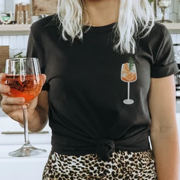 Camiseta Cocktail Spritz - ALGODÓN ORGÁNICO Camisa Sweet Aperol Regalo JGA