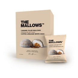 Caramel-filled marshmallows coated in double caramel chocolate, packaged in a box of 5 pieces.