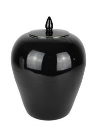 Lid vase ceramic black 29 cm