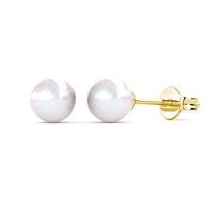 Volle maan pareloorbellen - goud en kristal