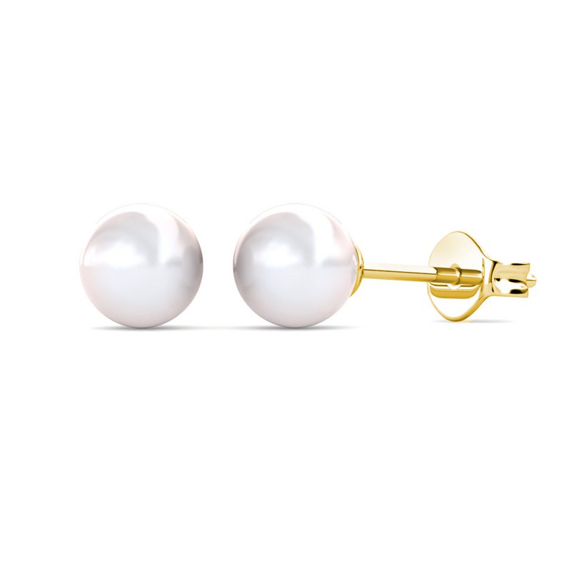 Full Moon Pearl Earrings - Gold and Crystal