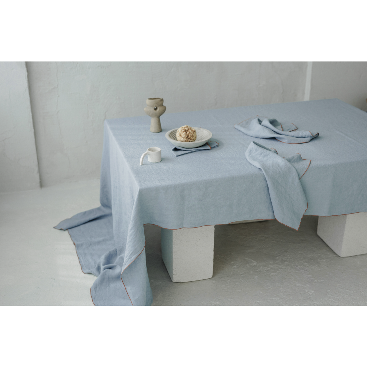 NOVCHINI LAGO TONICA TONICE BLU BLU DETTAGLIO (SET DI 2 PERSE) / LINENZA 100%