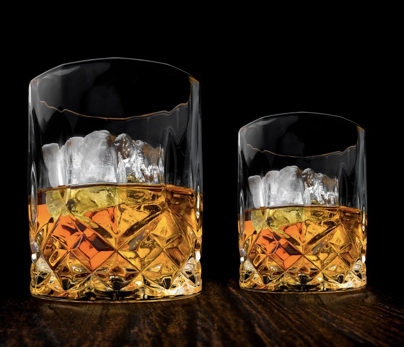 Vintage whiskyglas i gaveæske