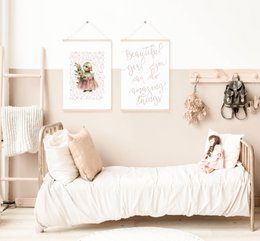 Duck nursery art print, duck poster, baby duck poster, pink girls room poster, cute duck print, girls nursery art print, girls room decor