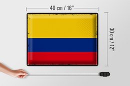 Tin Sign Flag Colombia 40x30cm Retro Flag Colombia