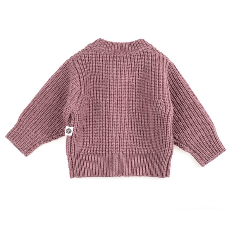 Cardigan per bambini in lana lavorata a maglia - Lana Merino - Haze