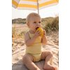 Wollen romper pointelle met bandjes - merinowol - Dusty Yellow