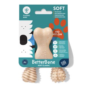 BetterBone Hunde Kauspielzeug Kauknochen - Mini Soft Classic (ohne Nylon, CO2 neutral in Europa hergestellt)