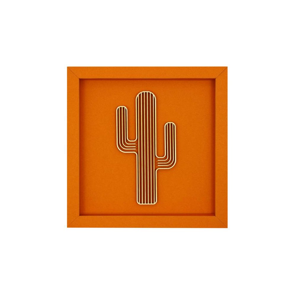 CACTUS frame card wood lettering magnet