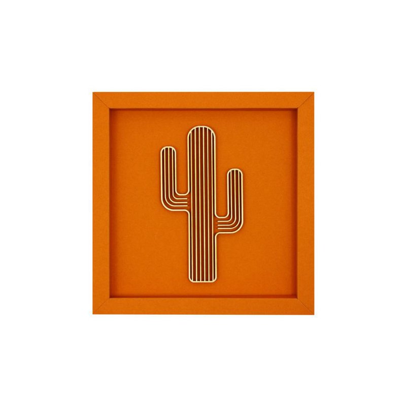 CACTUS frame card wood lettering magnet