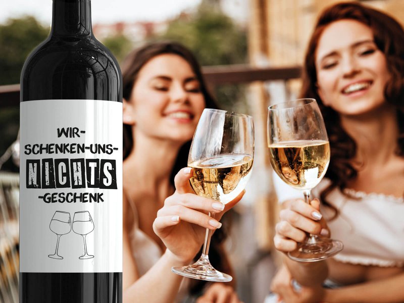 Etykieta „We-Schenken-Uns-Nnicht-Gift”