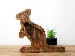 Piggy Bank Kangaroo Braune Farbe