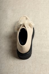 ODDA ALIAS LATTE – Leren dikke loafers met platformzool