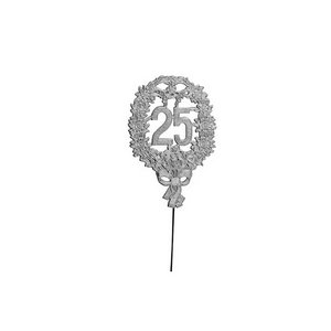 Anniversary number 25, on wire, 8x12cm, silver