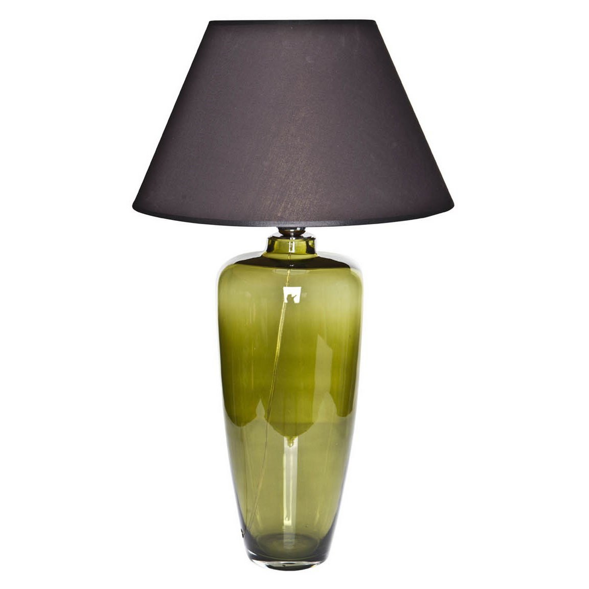 Lampe de table en verre lampe en verre vert étroit sans parapluie