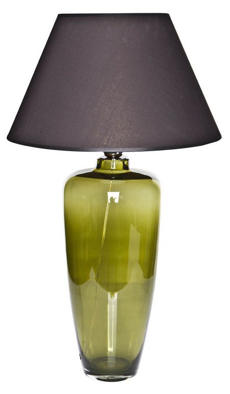 Lampe de table en verre lampe en verre vert étroit sans parapluie